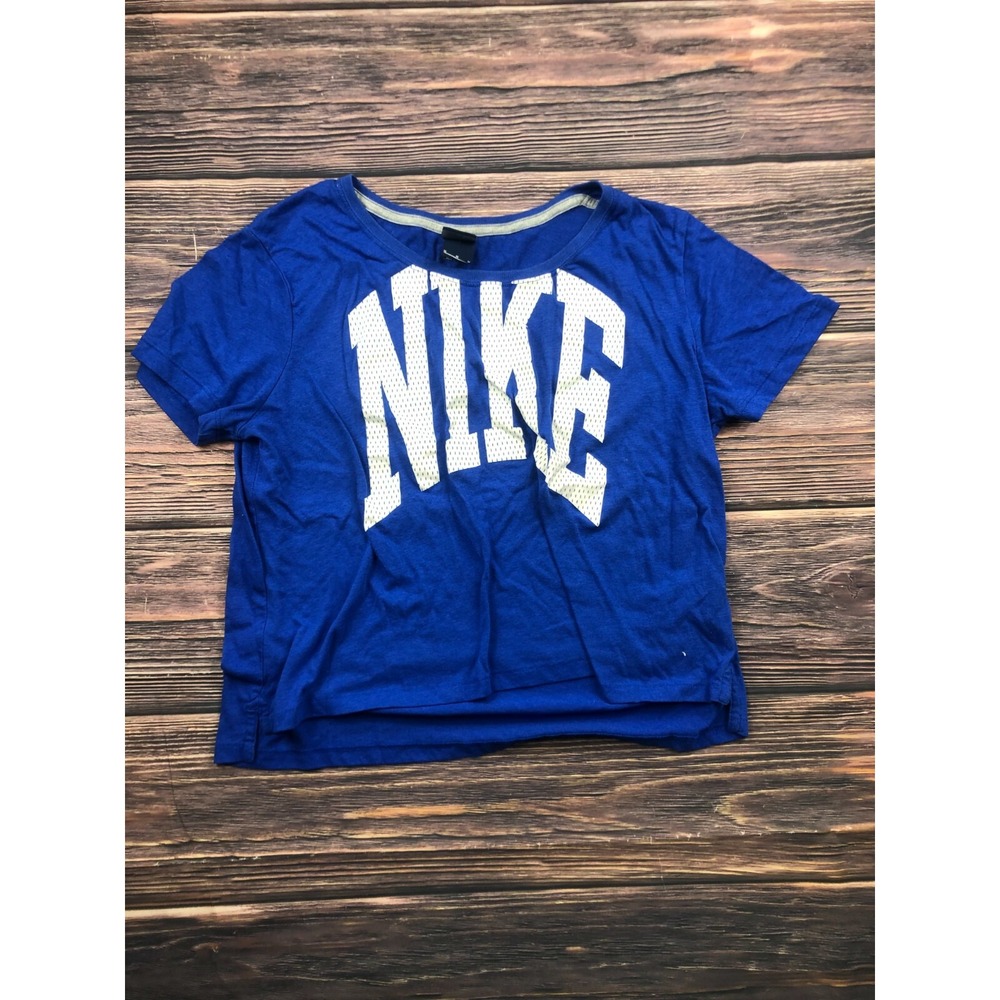 Nike Mens Size‎ Medium Blue White Short Sleeve Tee T Shirt Athletic Preowned